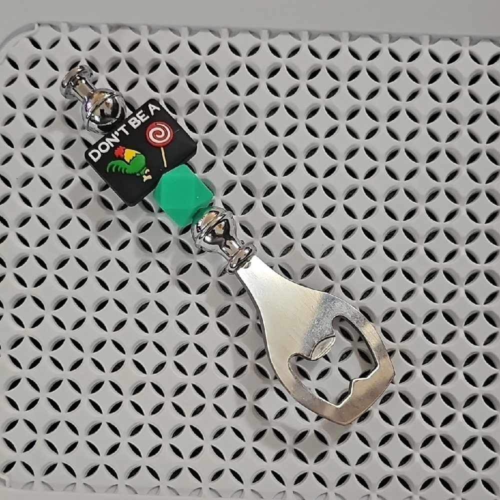 "Dont Be A Chicken Lollipop" Beaded Bottle Opener